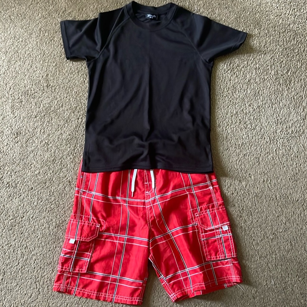 Kids Swimwear Set - Black, White, Red